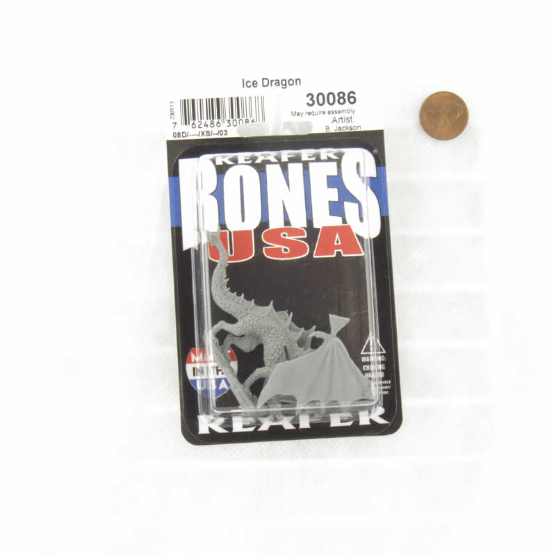 RPR30086 Young Ice Dragon Miniature Figure 25mm Heroic Scale Reaper Bones USA (ONLINE ORDER ONLY)