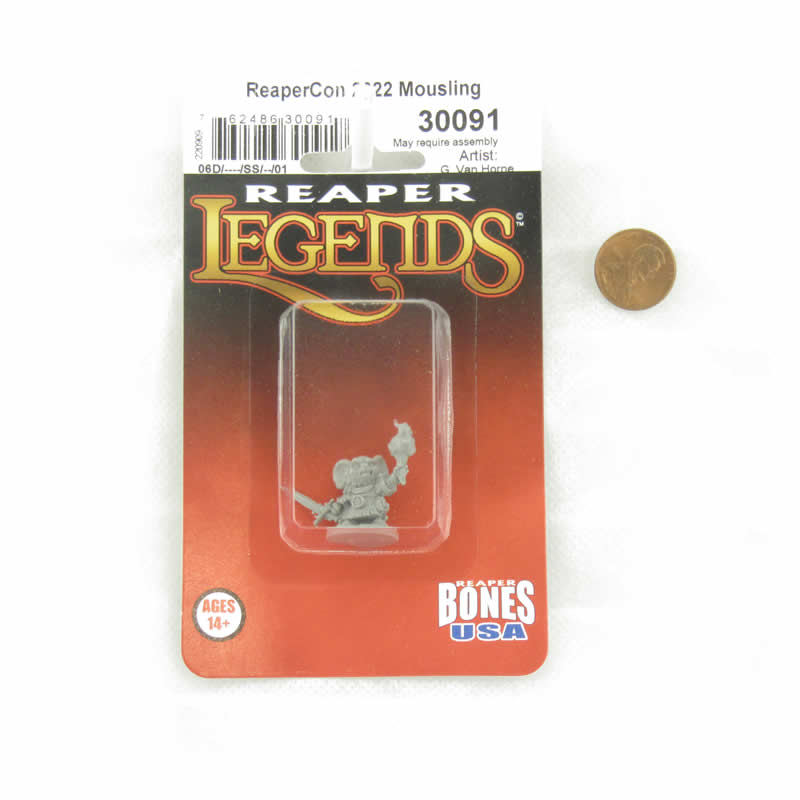 RPR30091 Mousling Adventurer Miniature Figure 25mm Heroic Scale Reaper Bones USA (ONLINE ORDER ONLY)