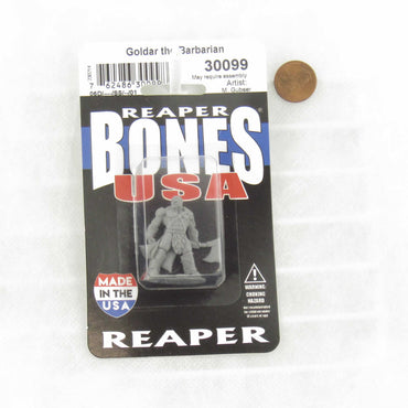 RPR30099 Goldar Barbarian Miniature Figure 25mm Heroic Scale Reaper Bones USA (ONLINE ORDER ONLY)