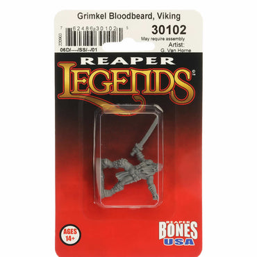 RPR30102 Grimkel Bloodbeard Miniature Figure 25mm Heroic Scale Reaper Bones USA (ONLINE ORDER ONLY)