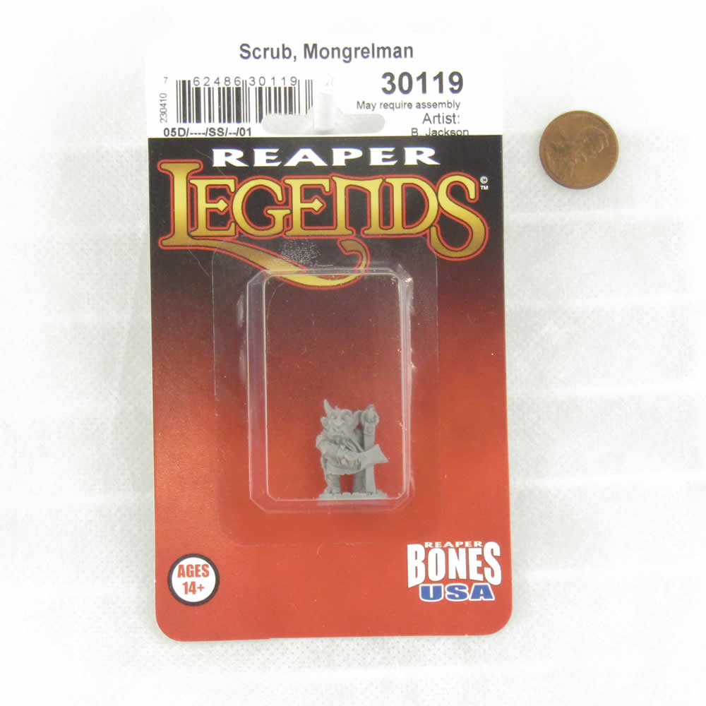 RPR30119 Scrub Mongrelman Miniature Figure 25mm Heroic Scale Reaper Bones USA (ONLINE ORDER ONLY)