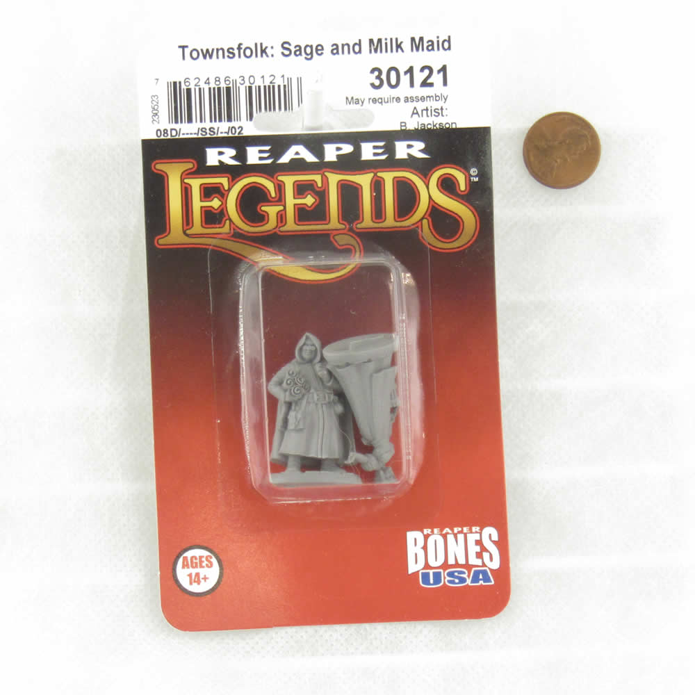 RPR30121 Townsfolk Sage and Milk Maid Miniature Figure 25mm Heroic Scale Reaper Bones USA (ONLINE ORDER ONLY)