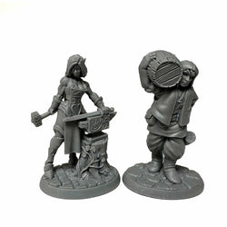 RPR30124 Townsfolk Cooper and Blacksmith Miniature Figure 25mm Heroic Scale Reaper Bones USA (ONLINE ORDER ONLY)