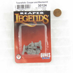 RPR30124 Townsfolk Cooper and Blacksmith Miniature Figure 25mm Heroic Scale Reaper Bones USA (ONLINE ORDER ONLY)
