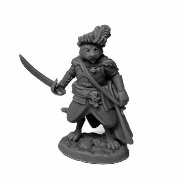 RPR30132 Gerard Catfolk Bard Miniature Figure 25mm Heroic Scale Reaper Bones USA (ONLINE ORDER ONLY)