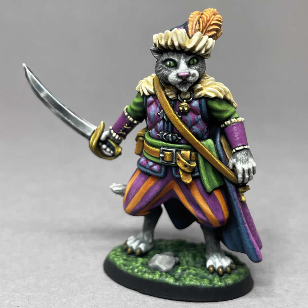 RPR30132 Gerard Catfolk Bard Miniature Figure 25mm Heroic Scale Reaper Bones USA (ONLINE ORDER ONLY)