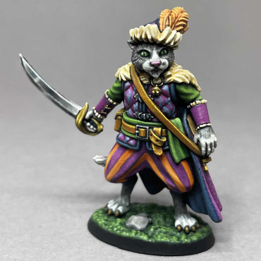 RPR30132 Gerard Catfolk Bard Miniature Figure 25mm Heroic Scale Reaper Bones USA (ONLINE ORDER ONLY)
