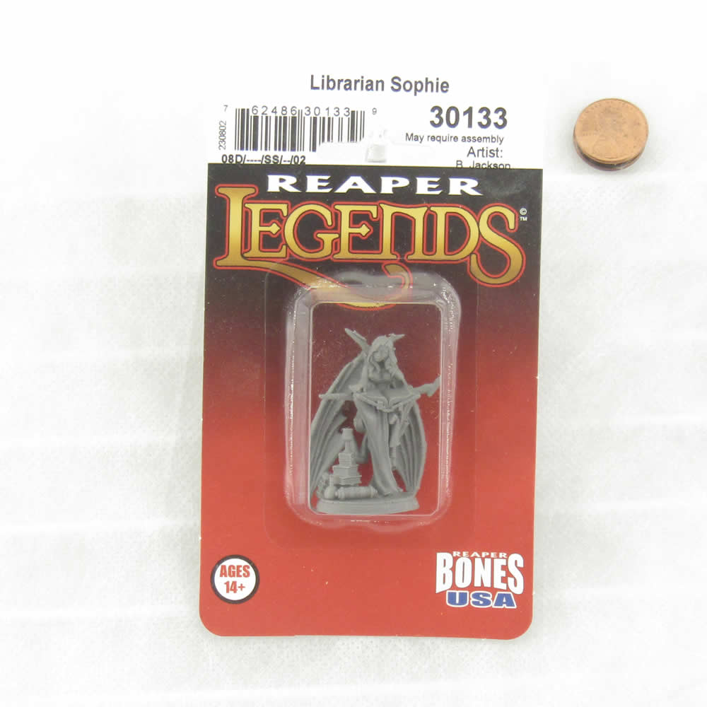 RPR30133 Librarian Sophie Sage Miniature Figure 25mm Heroic Scale Reaper Bones USA (ONLINE ORDER ONLY)