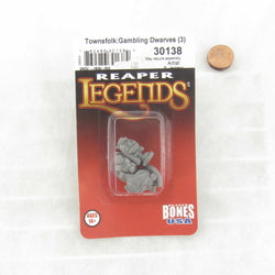 RPR30138 Townsfolk Gambing Dwarves Miniature Figure 25mm Heroic Scale Reaper Bones USA (ONLINE ORDER ONLY)