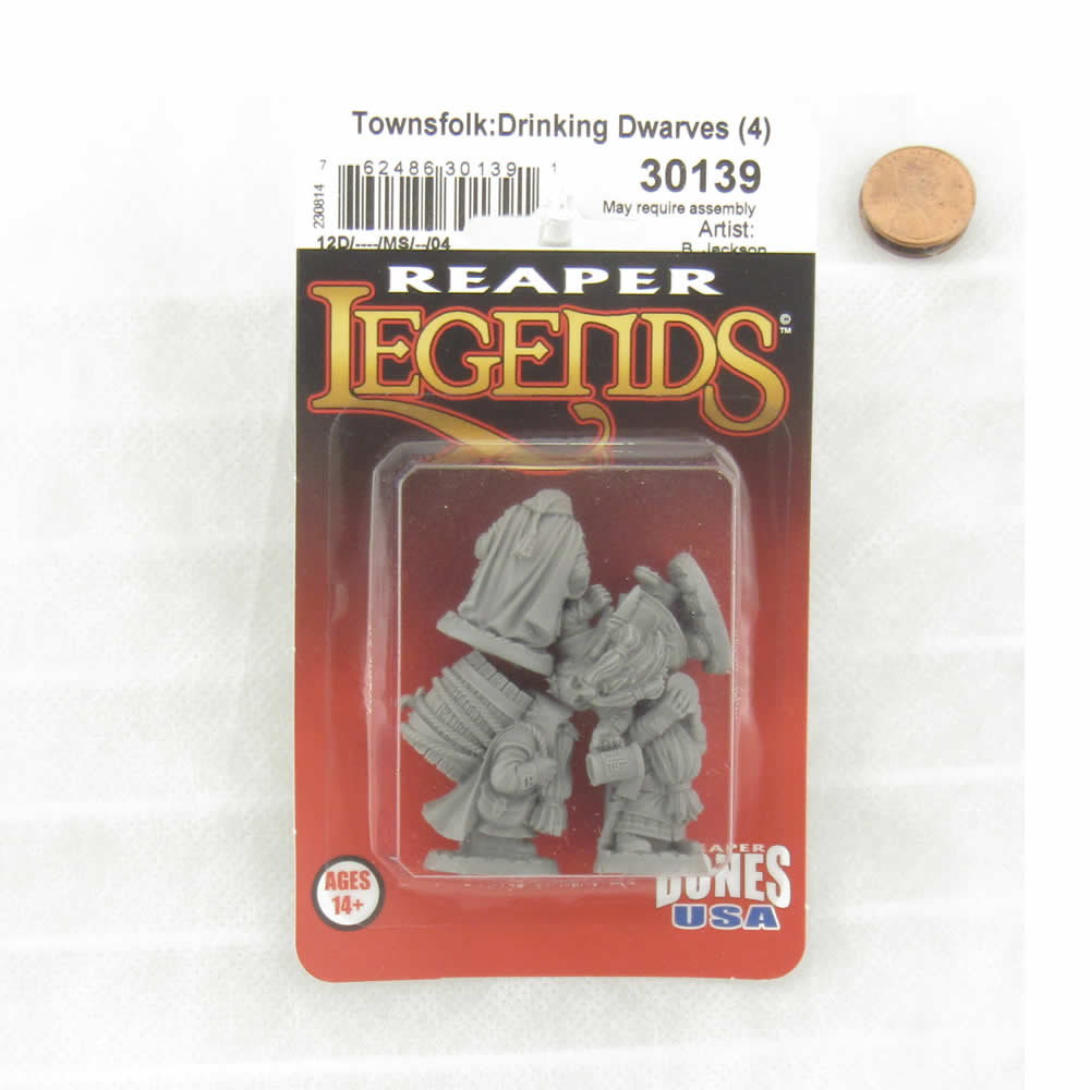 RPR30139 Townsfolk Dwarven Brewmeister Miniature Figure 25mm Heroic Scale Reaper Bones USA (ONLINE ORDER ONLY)