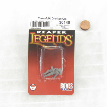 RPR30140 Townsfolk Drunken Half-Orc Miniature Figure 25mm Heroic Scale Reaper Bones USA (ONLINE ORDER ONLY)