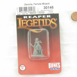 RPR30146 Devona Human Wizard Miniature Figure 25mm Heroic Scale Reaper Bones USA (ONLINE ORDER ONLY)