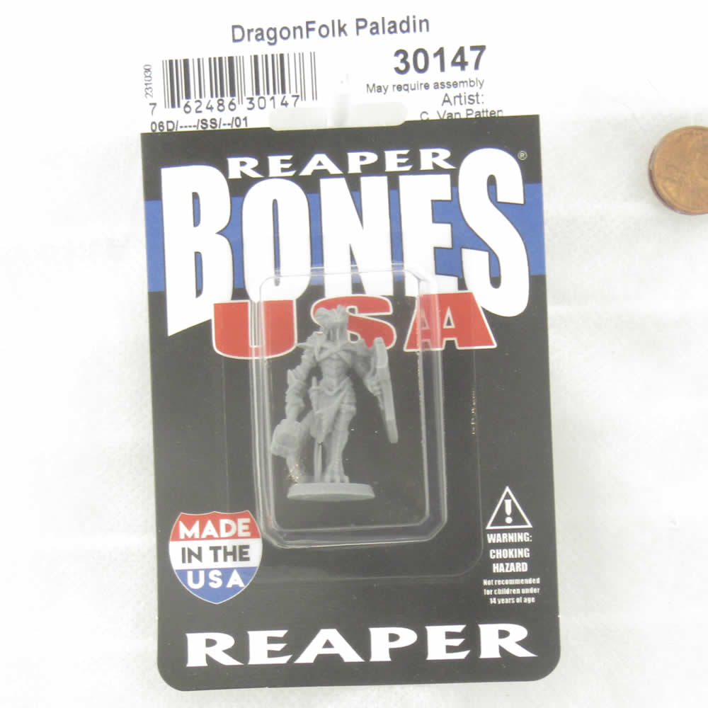 RPR30147 Tarmiczi Female Dragonblood Paladin Miniature Figure 25mm Heroic Scale Reaper Bones USA (ONLINE ORDER ONLY)