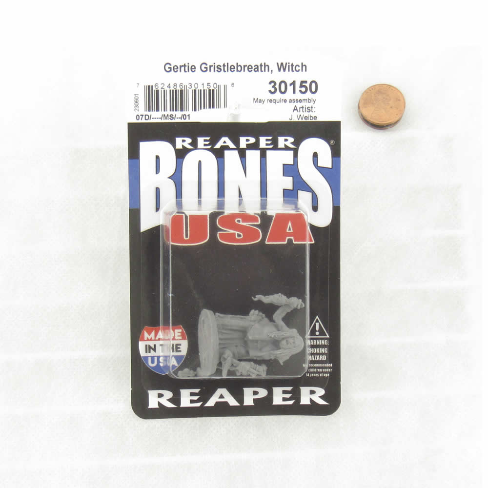 RPR30150 Gertie Gristlebreath Witch Miniature Figure 25mm Heroic Scale Reaper Bones USA (ONLINE ORDER ONLY)