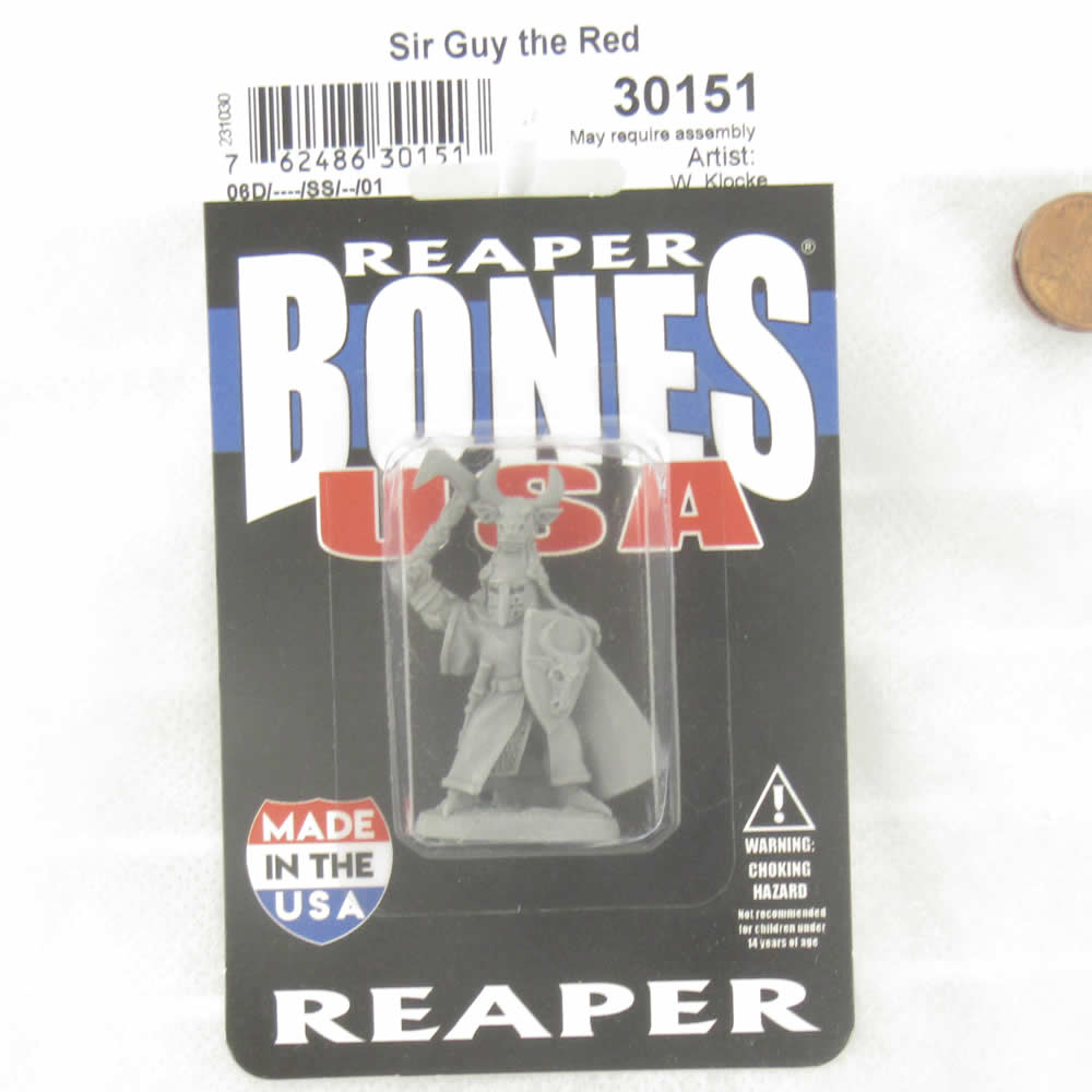 RPR30151 Sir Guy the Red Miniature Figure 25mm Heroic Scale Reaper Bones USA (ONLINE ORDER ONLY)