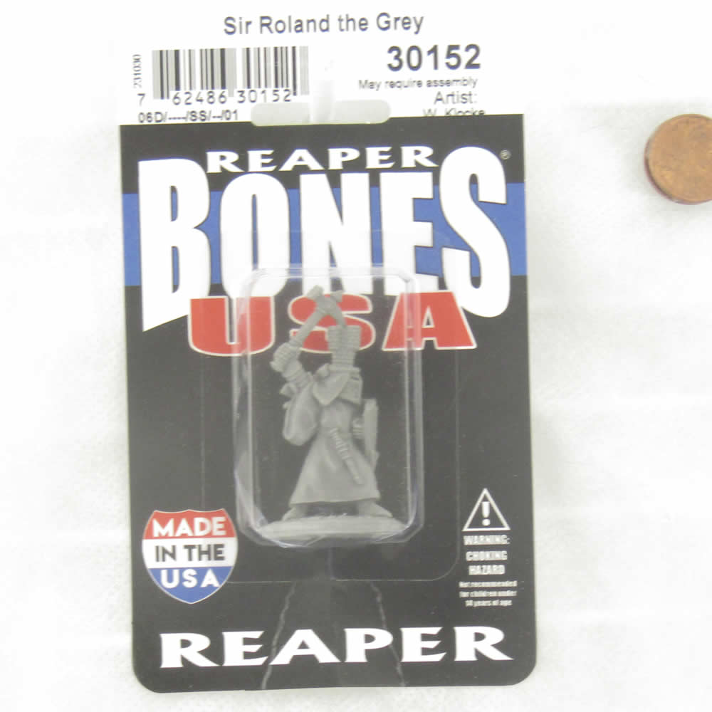 RPR30152 Sir Roland the Grey Miniature Figure 25mm Heroic Scale Reaper Bones USA (ONLINE ORDER ONLY)