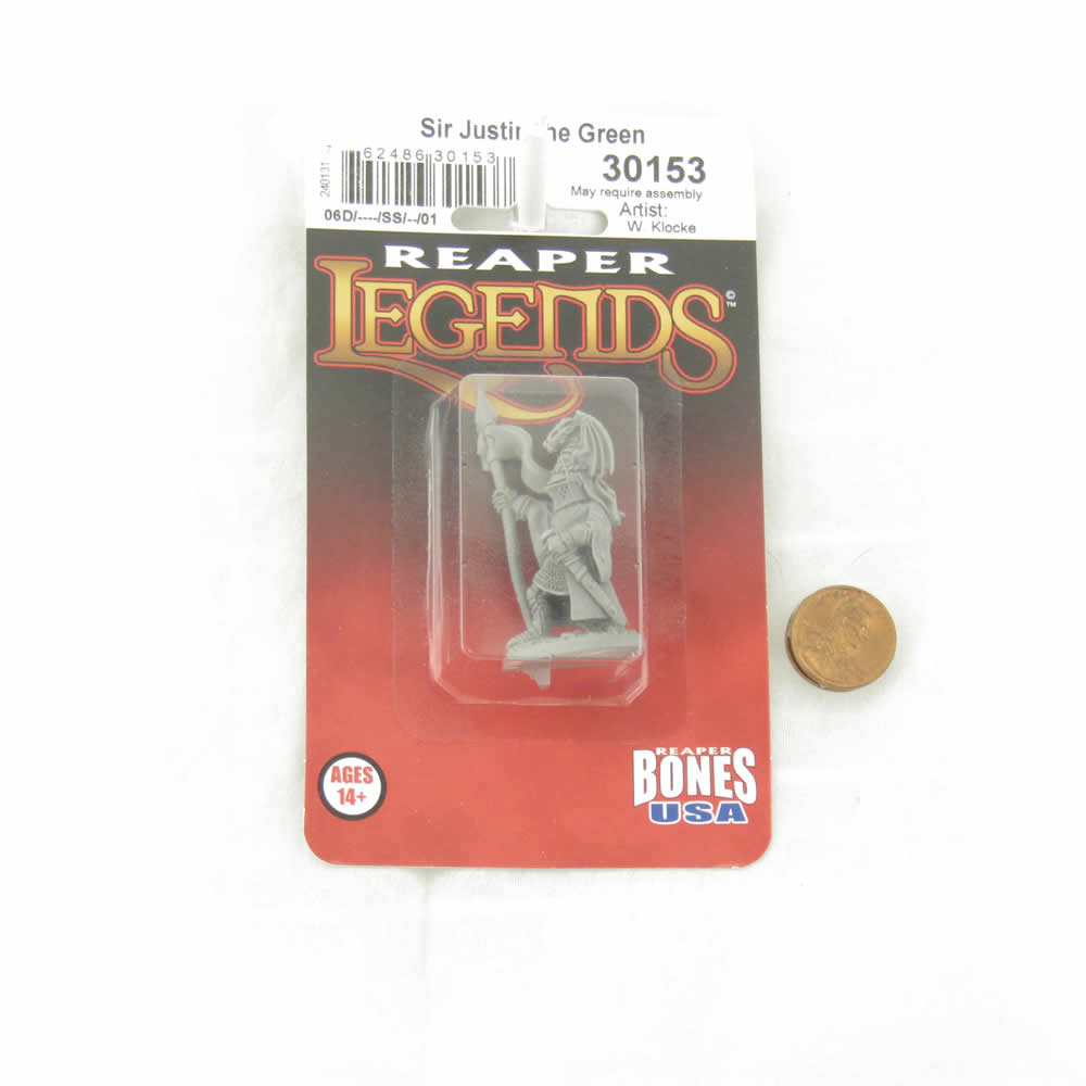 RPR30153 Sir Justin the Green Miniature Figure 25mm Heroic Scale Reaper Bones USA (ONLINE ORDER ONLY)