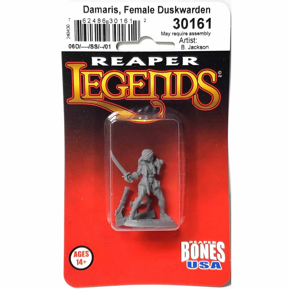 RPR30161 Damaris Female Duskwarden Miniature Figure 25mm Heroic Scale Reaper Bones USA (ONLINE ORDER ONLY)