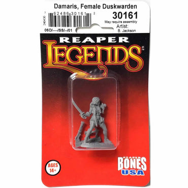 RPR30161 Damaris Female Duskwarden Miniature Figure 25mm Heroic Scale Reaper Bones USA (ONLINE ORDER ONLY)