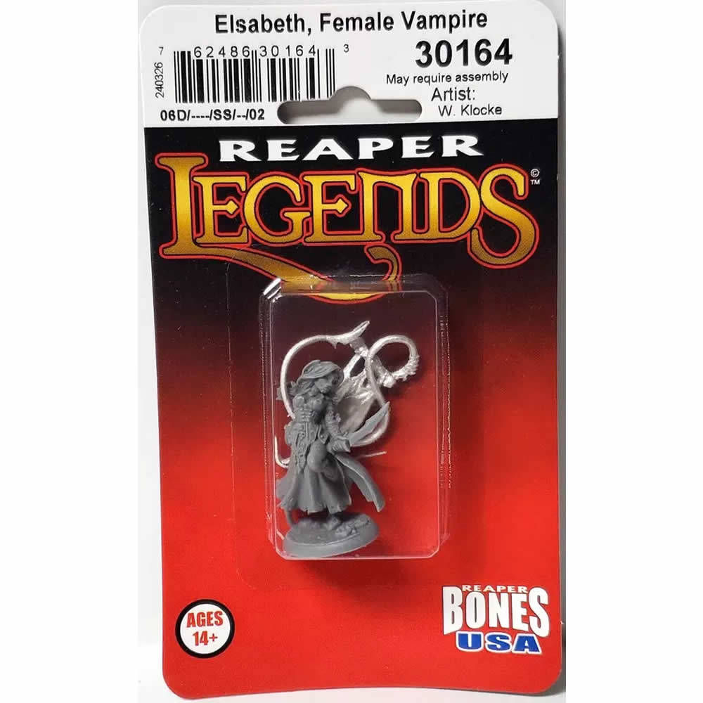 RPR30164 Elsabeth Female Vampire Miniature Figure 25mm Heroic Scale Reaper Bones USA (ONLINE ORDER ONLY)
