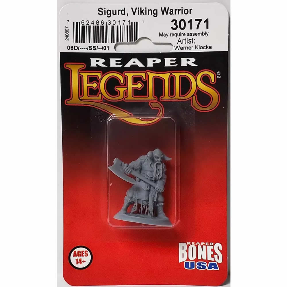 RPR30171 Sigurd Viking Warrior Miniature Figure 25mm Heroic Scale Reaper Bones USA (ONLINE ORDER ONLY)