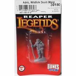 RPR30180 Adric Wildfolk Druid Male Miniature Figure 25mm Heroic Scale Reaper Bones USA (ONLINE ORDER ONLY)