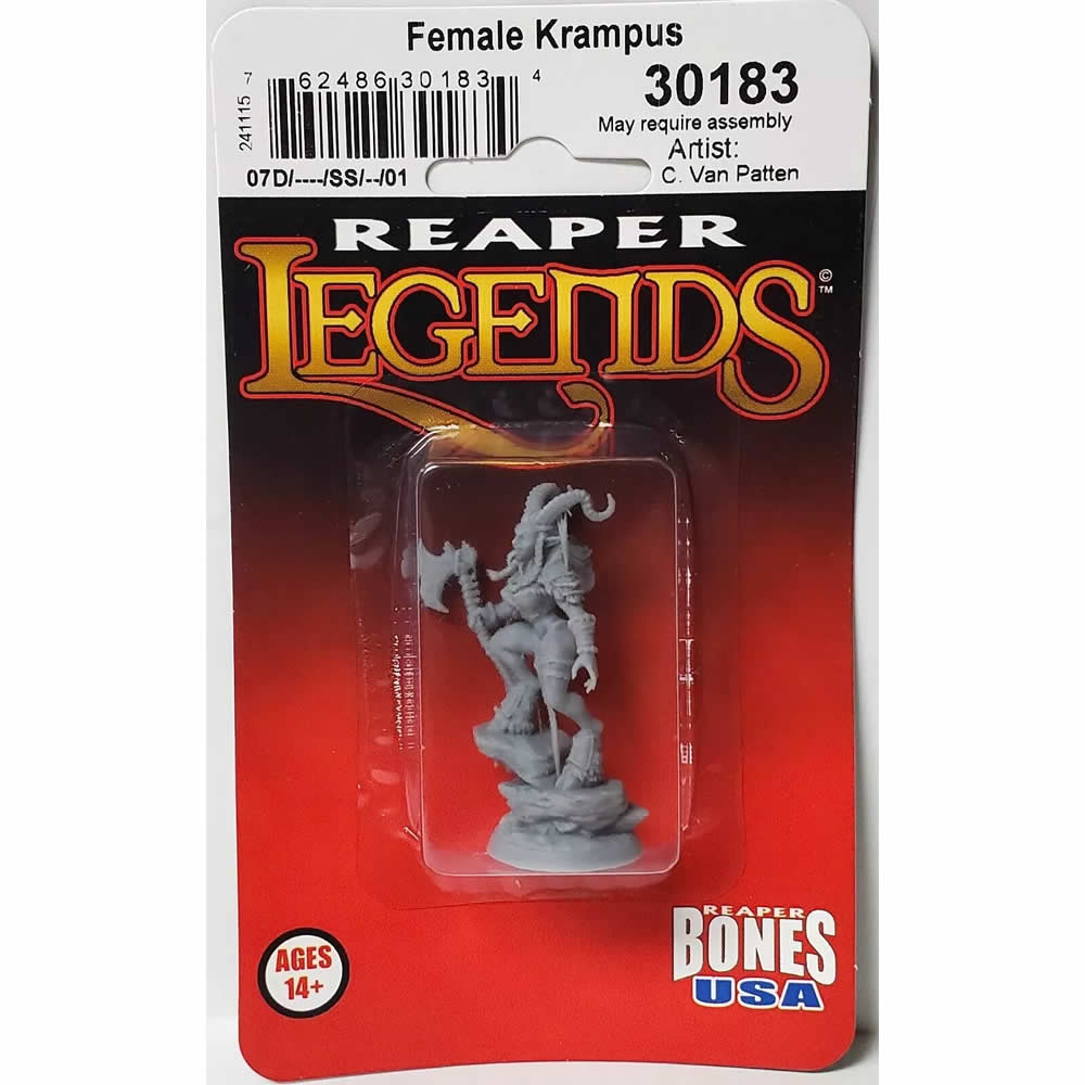 RPR30183 Female Krampus Miniature Figure 25mm Heroic Scale Reaper Bones USA (ONLINE ORDER ONLY)