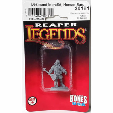 RPR30191 Male Bard Miniature Figure 25mm Heroic Scale Reaper Bones USA (ONLINE ORDER ONLY)