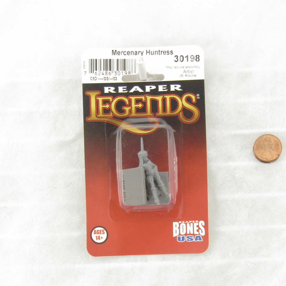RPR30198 Mercenary Huntress Miniature Figure 25mm Heroic Scale Reaper Bones USA (ONLINE ORDER ONLY)