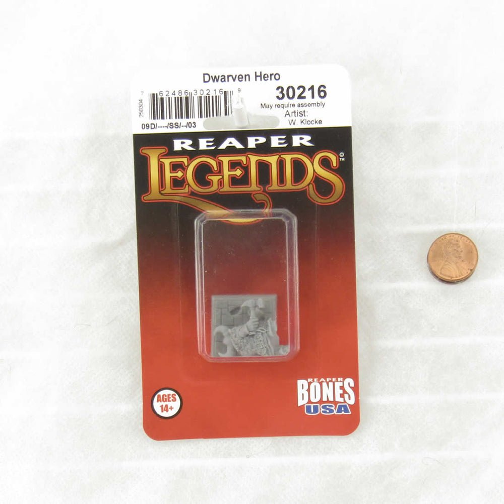RPR30216 Dwarven Hero Miniature Figure 25mm Heroic Scale Reaper Bones USA (ONLINE ORDER ONLY)