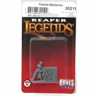 RPR30219 Female Barbarian Miniature Figure 25mm Heroic Scale Reaper Bones USA (ONLINE ORDER ONLY)