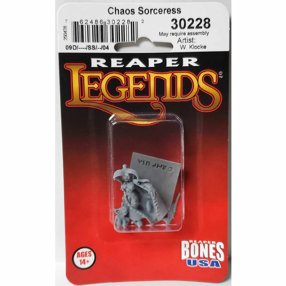 RPR30228 Chaos Sorceress Miniature Figure 25mm Heroic Scale Reaper Bones USA (ONLINE ORDER ONLY)