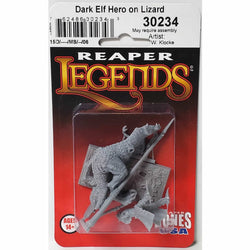 RPR30234 Dark Elf Hero on Lizard Miniature Figure 25mm Heroic Scale Reaper Bones USA (ONLINE ORDER ONLY)