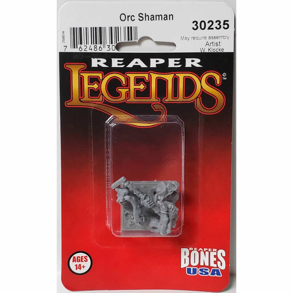RPR30235 Orc Shaman Miniature Figure 25mm Heroic Scale Reaper Bones USA (ONLINE ORDER ONLY)