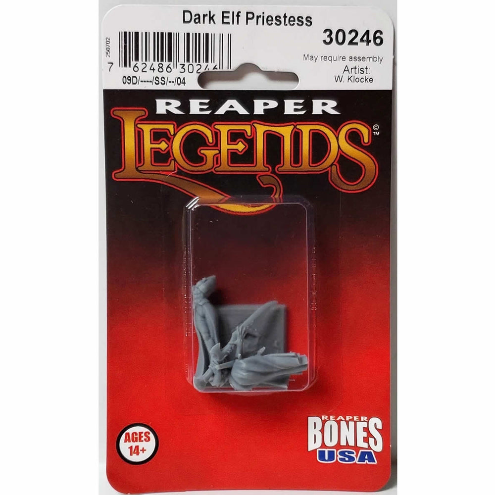 RPR30246 Dark Elf Priestess Miniature Figure 25mm Heroic Scale Reaper Bones USA (ONLINE ORDER ONLY)