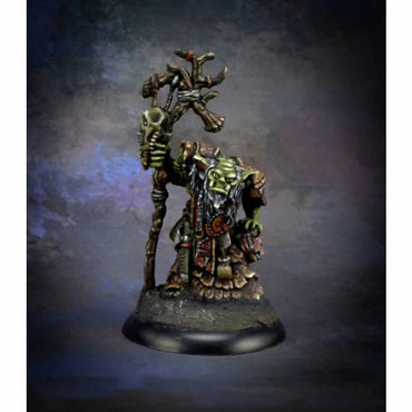 RPR44004 Surkar Orc Shaman Miniature 25mm Heroic Scale Reaper Bones Black (ONLINE ORDER ONLY)