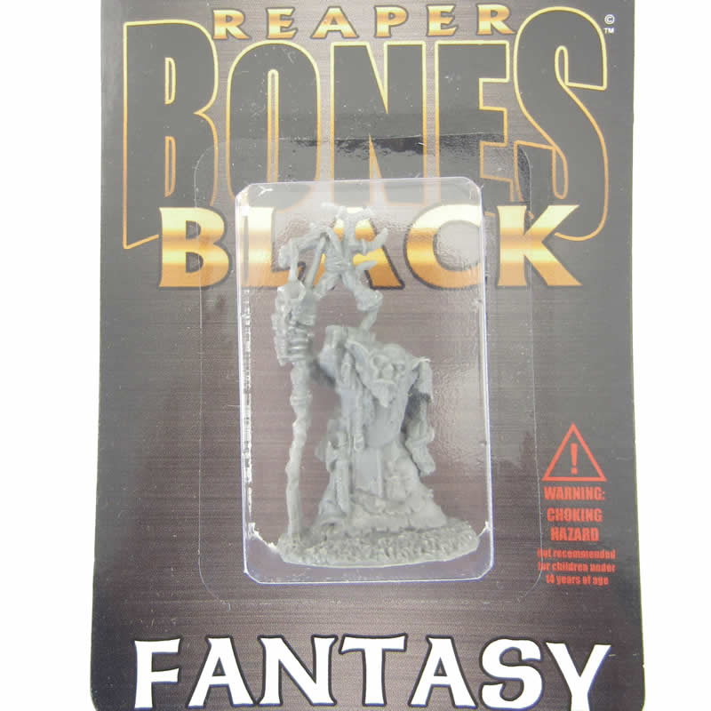 RPR44004 Surkar Orc Shaman Miniature 25mm Heroic Scale Reaper Bones Black (ONLINE ORDER ONLY)