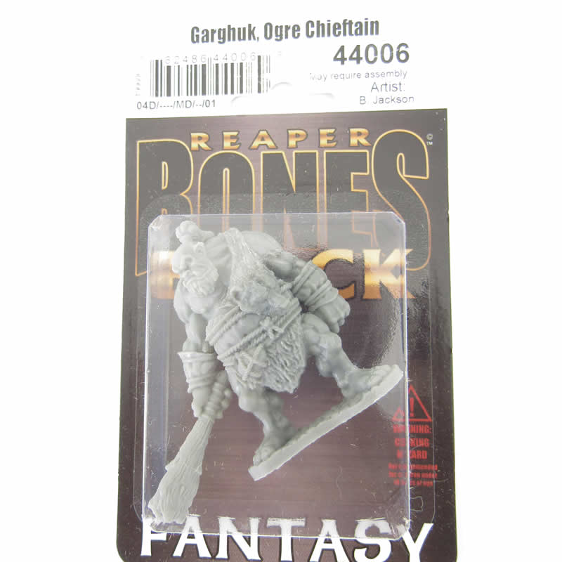 RPR44006 Garghuk Ogre Chieftain Miniature 25mm Heroic Scale Bones Black (ONLINE ORDER ONLY)