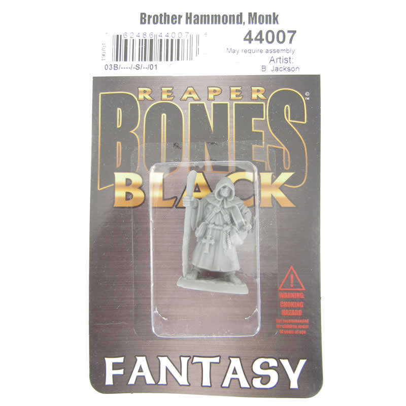 RPR44007 Brother Hammond Traveling Monk Miniature 25mm Heroic Scale Bones Black (ONLINE ORDER ONLY)