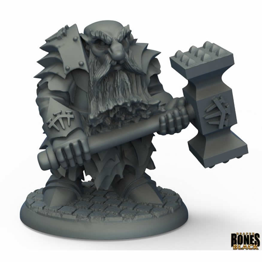 RPR44010 Dark Dwarf Pounder Miniature 25mm Heroic Scale Bones Black (ONLINE ORDER ONLY)