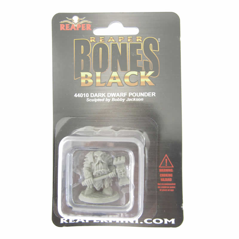 RPR44010 Dark Dwarf Pounder Miniature 25mm Heroic Scale Bones Black (ONLINE ORDER ONLY)