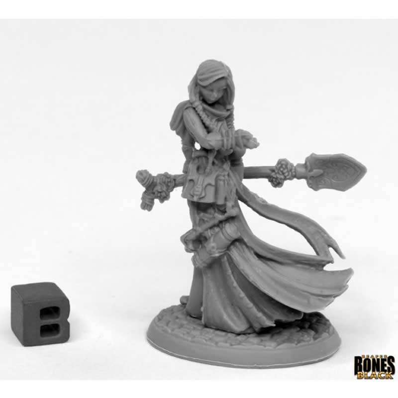 RPR44015 Dvandra Lukesia Sorceress  Miniature 25mm Heroic Scale Bones Black (ONLINE ORDER ONLY)