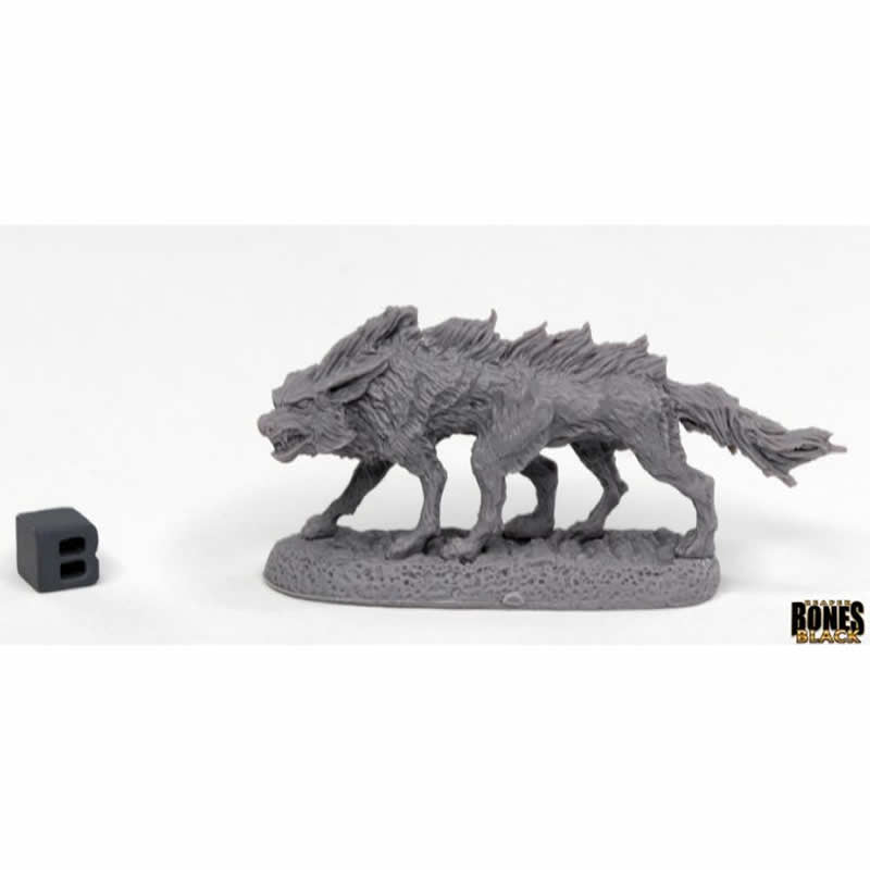 RPR44025 Bloodwolf Demon Wolf Miniature 25mm Heroic Scale Bones Black (ONLINE ORDER ONLY)