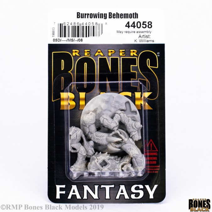 RPR44058 Burrowing Behemoth Miniature 25mm Heroic Scale Bones Black (ONLINE ORDER ONLY)
