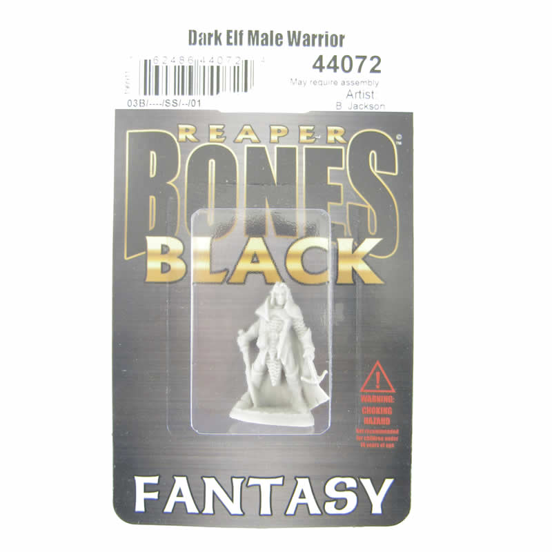 RPR44072 Dark Elf Male Warrior Miniature 25mm Heroic Scale Bones Black (ONLINE ORDER ONLY)