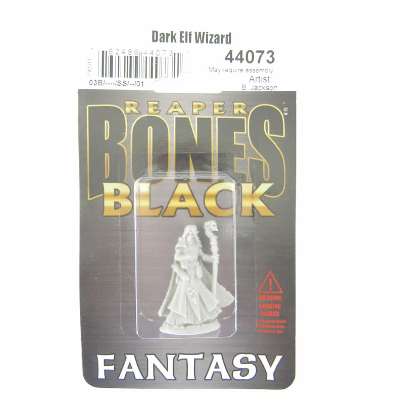 RPR44073 Dark Elf Wizard Miniature 25mm Heroic Scale Bones Black (ONLINE ORDER ONLY)