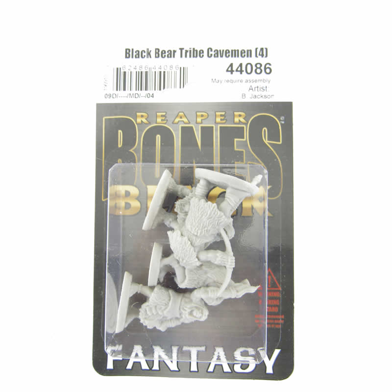 RPR44086 Black Bear Tribe Cavemen Miniature 25mm Heroic Scale Bones Black (ONLINE ORDER ONLY)