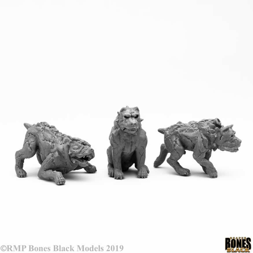 RPR44100 Hell Hounds Miniature 25mm Heroic Scale Figure Bones Black (ONLINE ORDER ONLY)