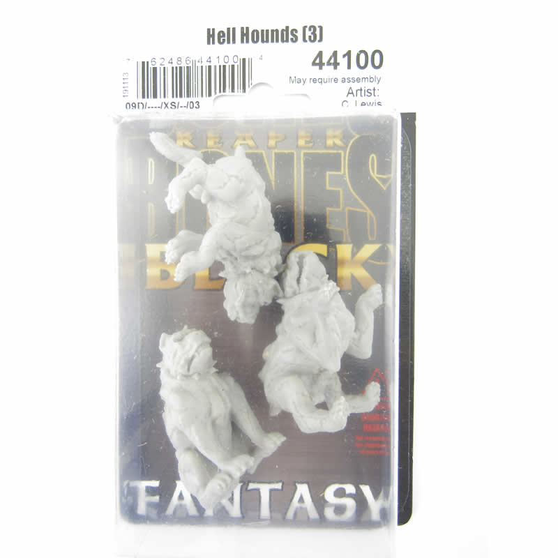RPR44100 Hell Hounds Miniature 25mm Heroic Scale Figure Bones Black (ONLINE ORDER ONLY)