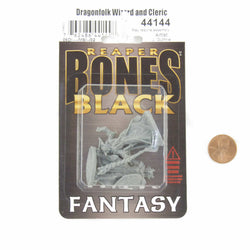 RPR44144 Dragonfolk Wizard and Cleric Miniature 25mm Heroic Scale Figure Bones Black (ONLINE ORDER ONLY)